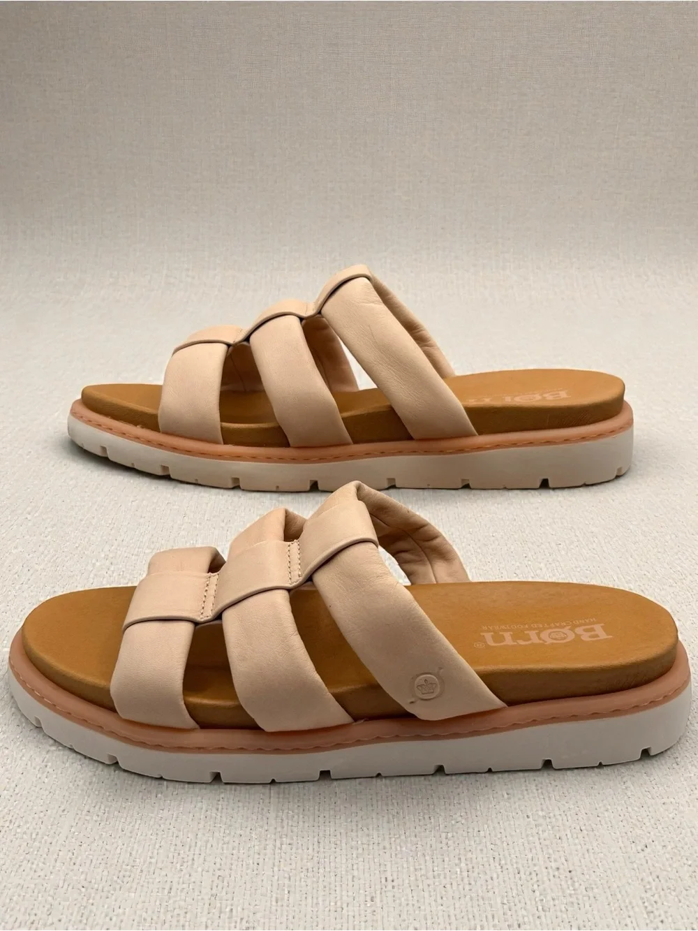 Born Khelli Leather Slide Sandals Women’s size 10M Blush Nude Comfort Slides